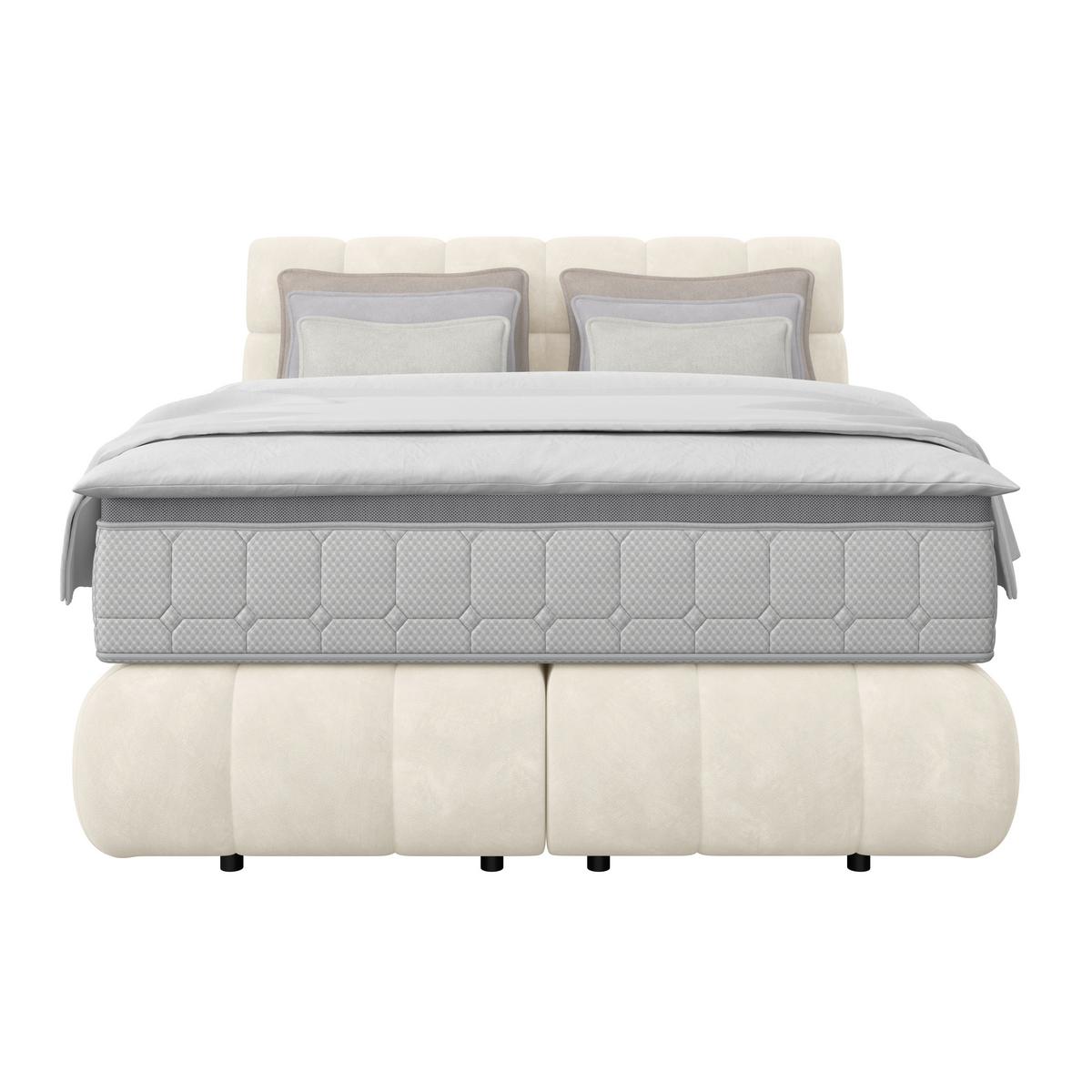 Boxspring Krevet Nobu - crna/boje šampanjca, Trend, drvo/tekstil (140/200cm) - Premium Living