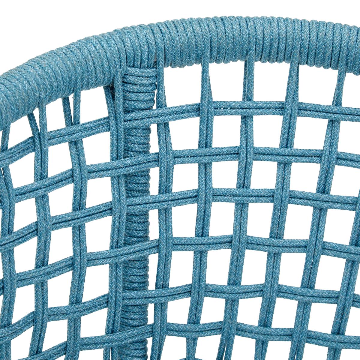 île de soleil weiß/blau, Outdoorgewebe - Türkis/Weiss, Modern, Textil/Metall (170/68/150cm) - Bessagi Garden