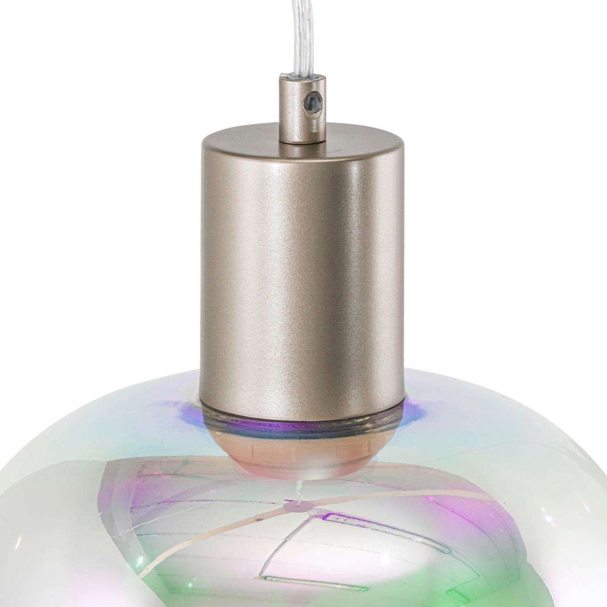 Hängeleuchte Reni Champagnerfarben max.120 Watt - Champagner/Transparent, MODERN, Glas/Kunststoff (86/18/120cm)