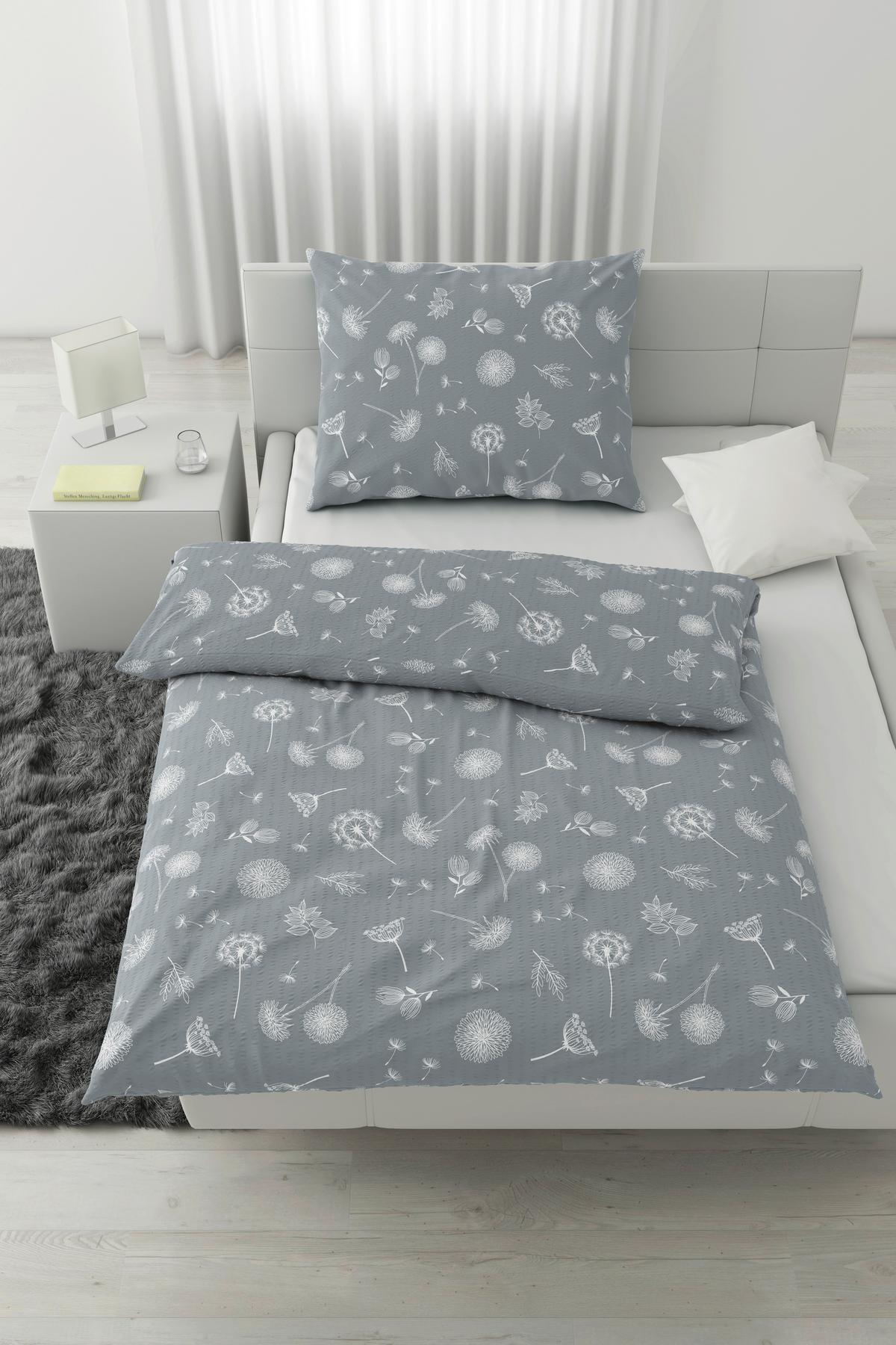 BETTWÄSCHESET PUSTEBLUME - Grau, Konventionell, Textil (200/210cm) - Modern Living