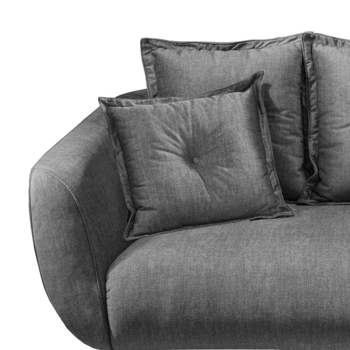 2,5-Sitzer-Sofa Baggio Grau Velours - Schwarz/Grau, MODERN, Holz/Textil (196/94/103cm) - Livetastic