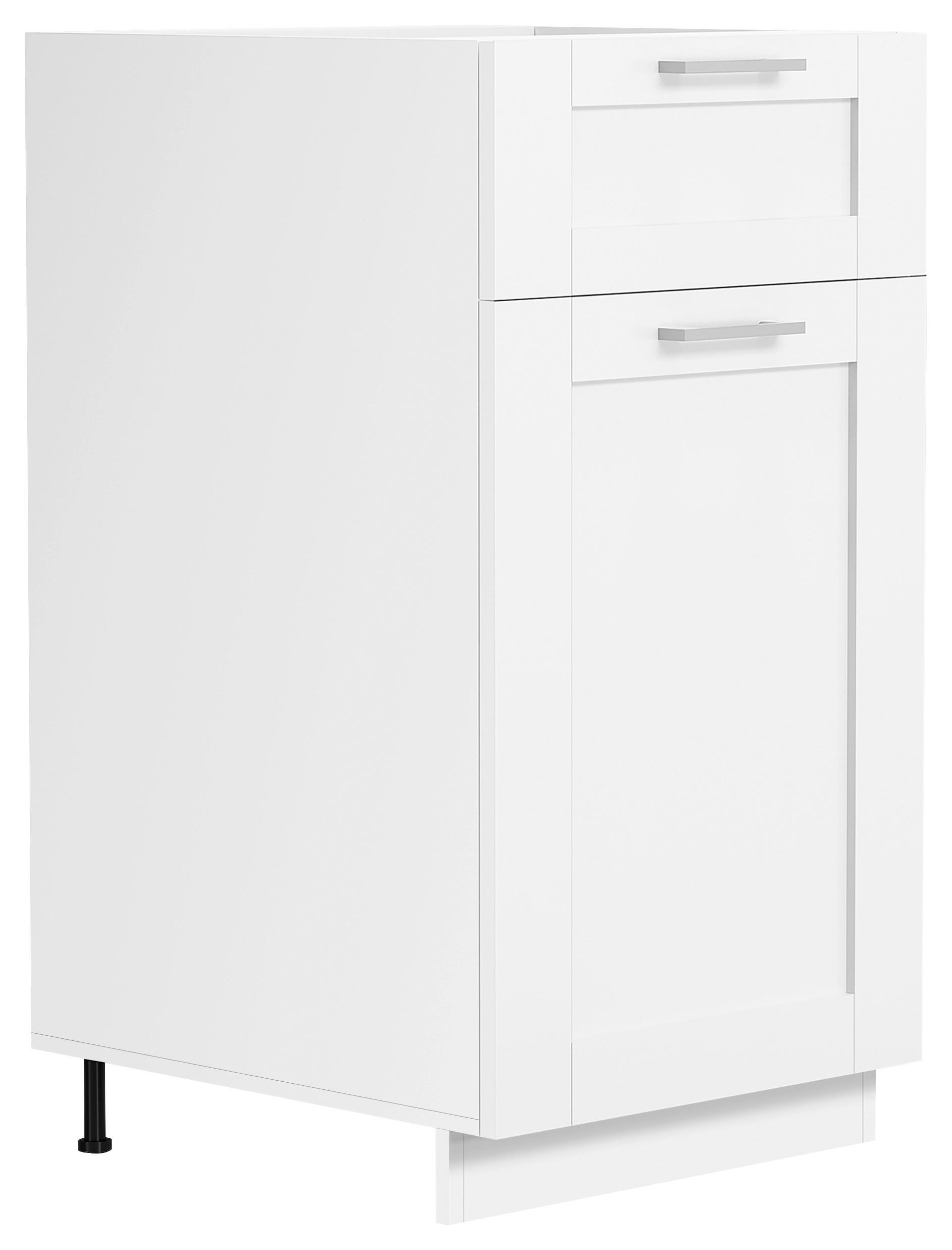 KÜCHENUNTERSCHRANK COLURA - Weiss/Silberfarben, Trend, Holzwerkstoff/Kunststoff (40/82/46cm) - MID.YOU