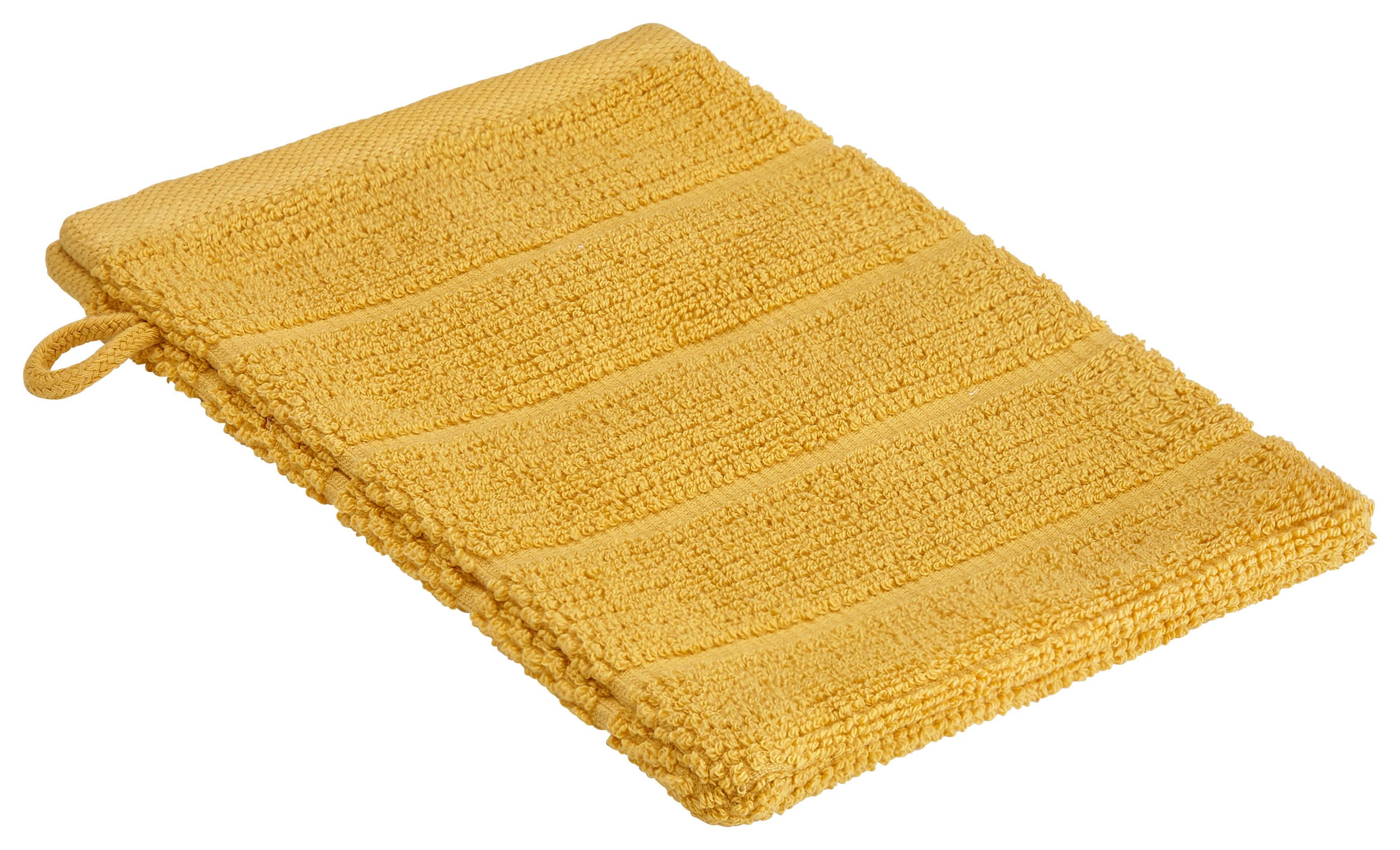 Waschhandschuh Anna in Gelb ca. 16x21cm - Gelb, Textil (16/21cm) - Modern Living