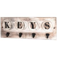 WIESZAK NA KLUCZE SHABBY VINTAGE - czarny/biały, Trend, metal/drewno (48/18/7cm)