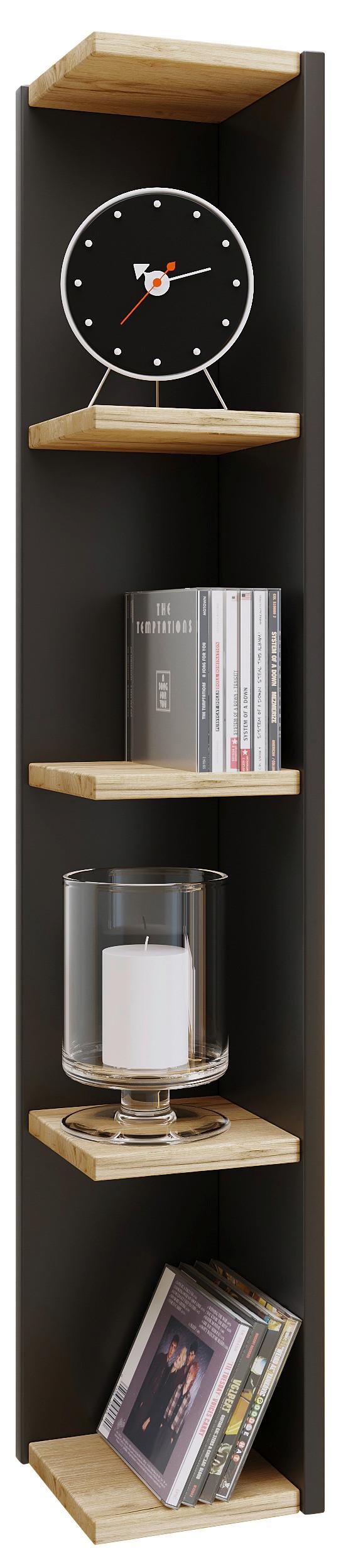 Eckregal HONSA Anthrazit ca. 15x97x17 cm - Honigeiche/Anthrazit, Design, Holzwerkstoff (15/97/17cm) - MID.YOU