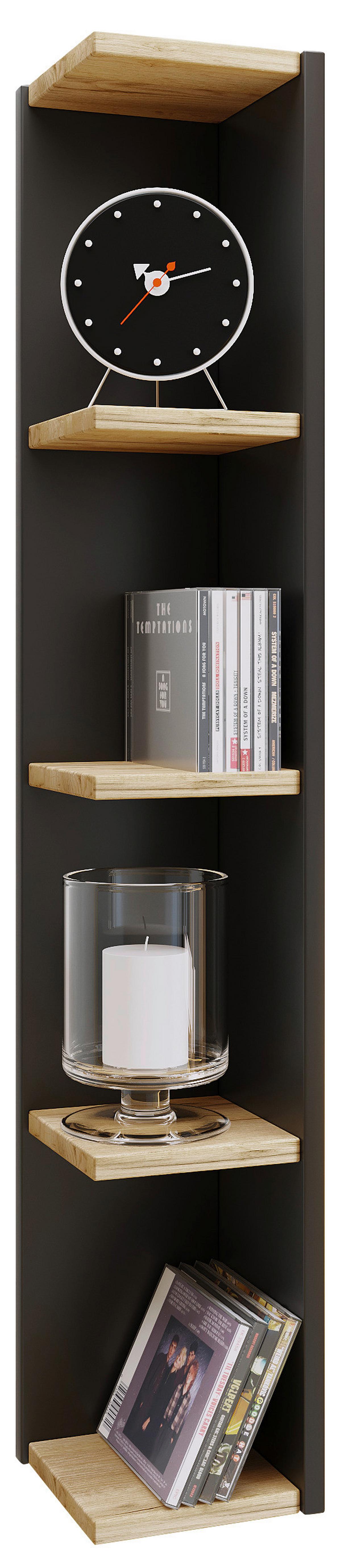 ECKREGAL HONSA - Honigeiche/Anthrazit, Design, Holzwerkstoff (15/97/17cm) - MID.YOU