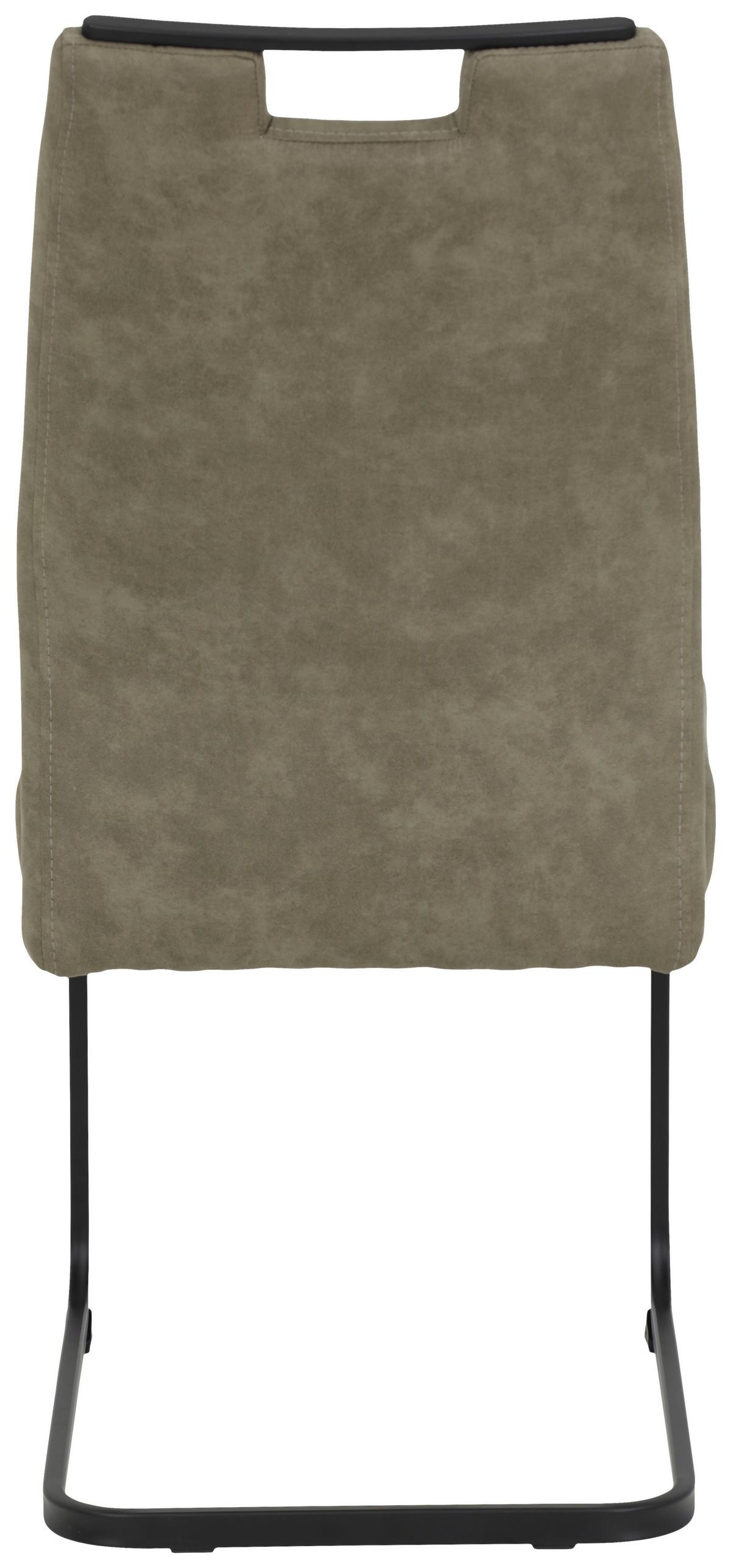 Schwingstuhl 2er-Set Kerstin S Schlammfarben Mikrofaser - Schlammfarben/Schwarz, MODERN, Textil/Metall (49/100/61cm) - MID.YOU