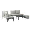 LOUNGEGRUPP EMILIA - beige/mörkgrå, Modern, metall/glas (168/75/73,5cm) - Mömax