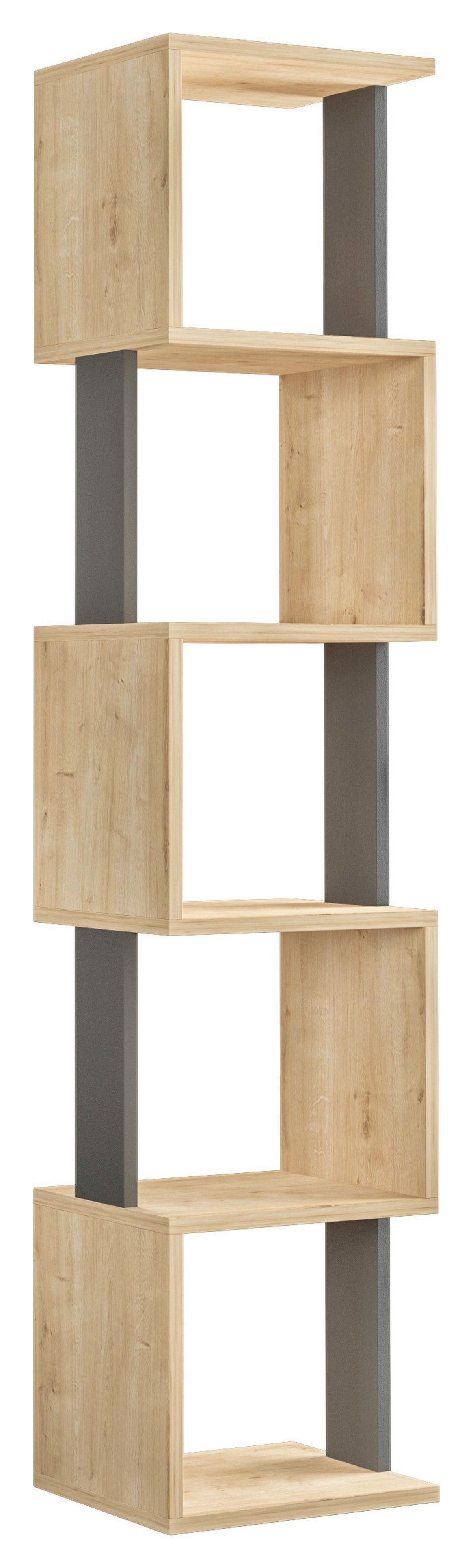 Bücherregal Piri ca. 35x161x30 cm Eiche/Anthr. - Eichefarben, Design, Holzwerkstoff (35/161/30cm) - Livetastic