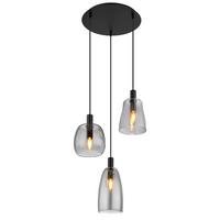 Hängeleuchte Garri max. 40 Watt - Schwarz, Design, Glas/Metall (43/150cm) - Globo