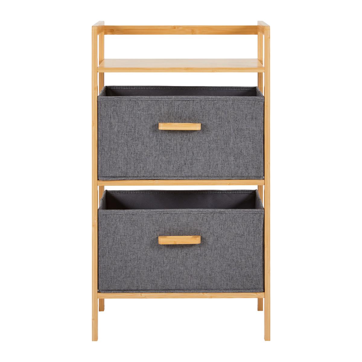 Tárolópolc Aaliyah - sötétszürke, Modern, textil/fa (42,5/27/76cm) - Bessagi Home