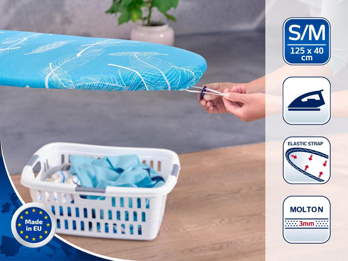 Vasalódeszka Huzat Thermo Reflect S/m - kék, textil (40/125cm) - Leifheit