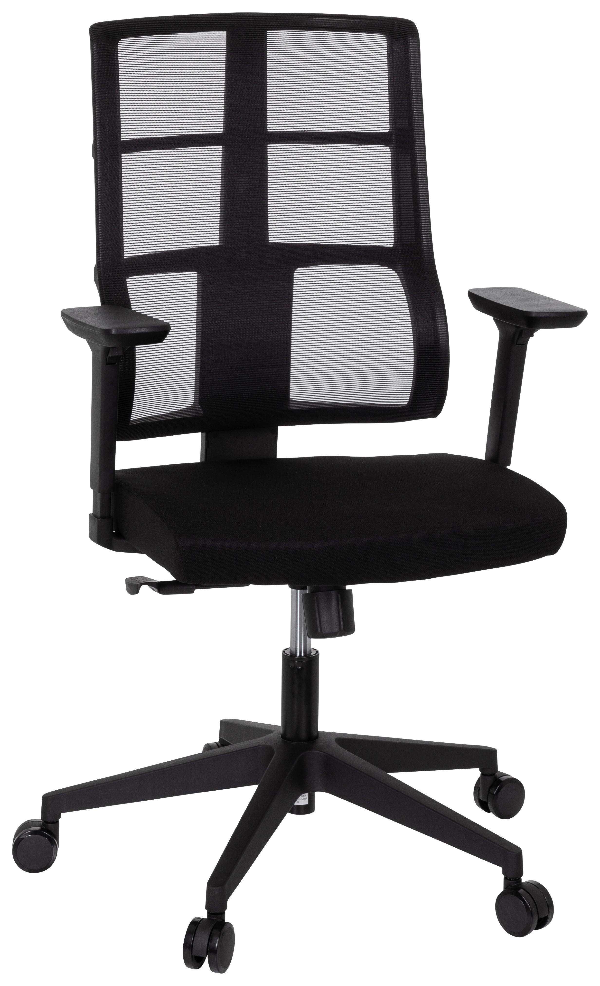 Pisarniški Stol Spinio, Črna - črna, Moderno, umetna masa/tekstil (65/124/60cm) - MID.YOU