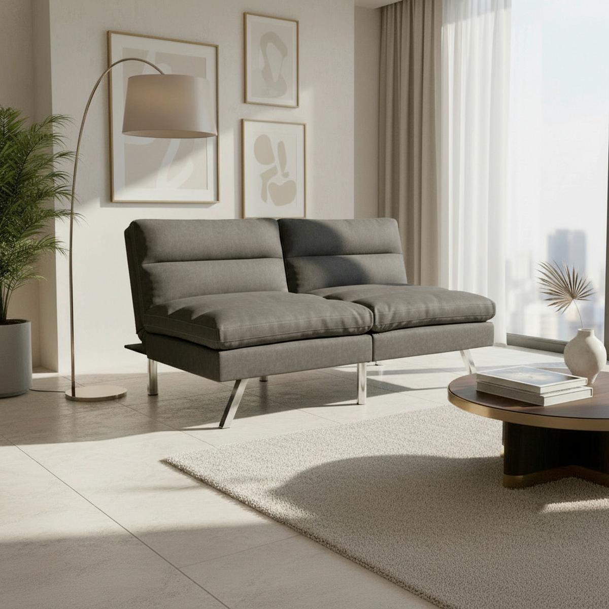 Kanapéágy Lia - sötétszürke, Modern, textil/fa (171/112/53cm) - Bessagi Home