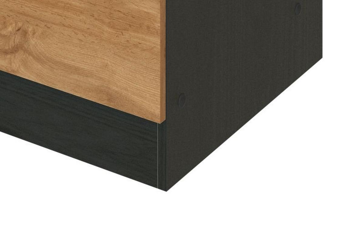 Held Küchenunterschrank ca. 50 cm Eiche/Anthrazit - Chromfarben/Anthrazit, MODERN, Holzwerkstoff/Metall (50/85/60cm) - Held