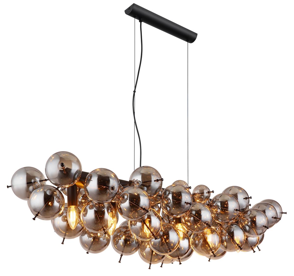 Hängeleuchte Udo Schwarz max. 25 Watt - Schwarz, Design, Glas/Metall (103/47cm) - Globo