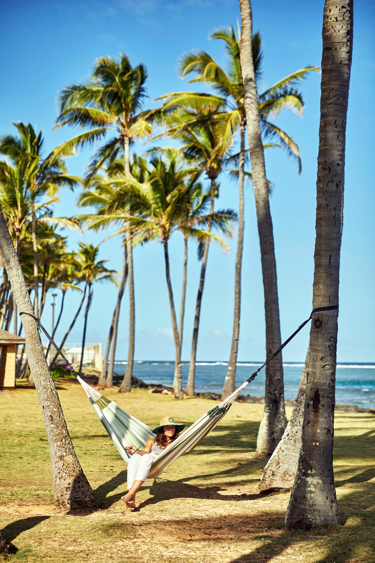 Hängematte Classic Double Hammock Outdoor Weiß/Grün - Weiß/Hellgrün, KONVENTIONELL, Textil (160/350cm) - La Siesta