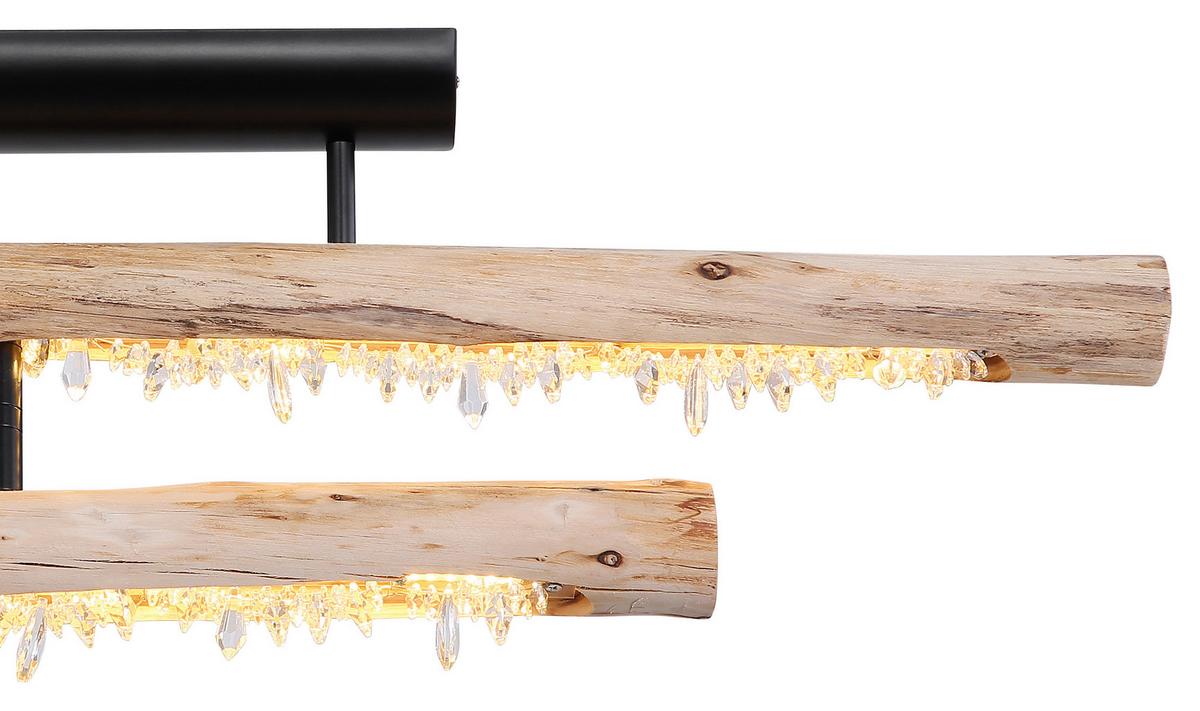 Deckenleuchte Felicitas max. 30 Watt - Klar/Schwarz, Basics, Holz/Kunststoff (100/8/30cm)
