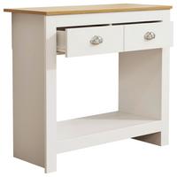 Kommode Balusa S Weiß/Honigeiche - Honigeiche/Silberfarben, LIFESTYLE, Holzwerkstoff/Metall (85/76/35cm) - MID.YOU