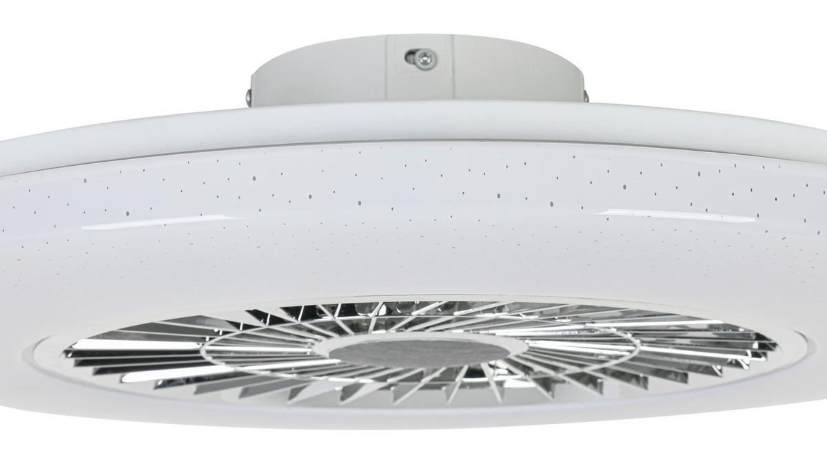 LED-Deckenleuchte Luftiku Weiß/Chromfarben max. 50 Watt - Chromfarben/Weiß, KONVENTIONELL, Kunststoff/Metall (58/14,5cm) - Premium Living