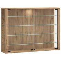 Viseča Vitrina Vitrosa L, Barva Hrasta - medeni hrast, Design, steklo/leseni material (83/60/18cm) - MID.YOU
