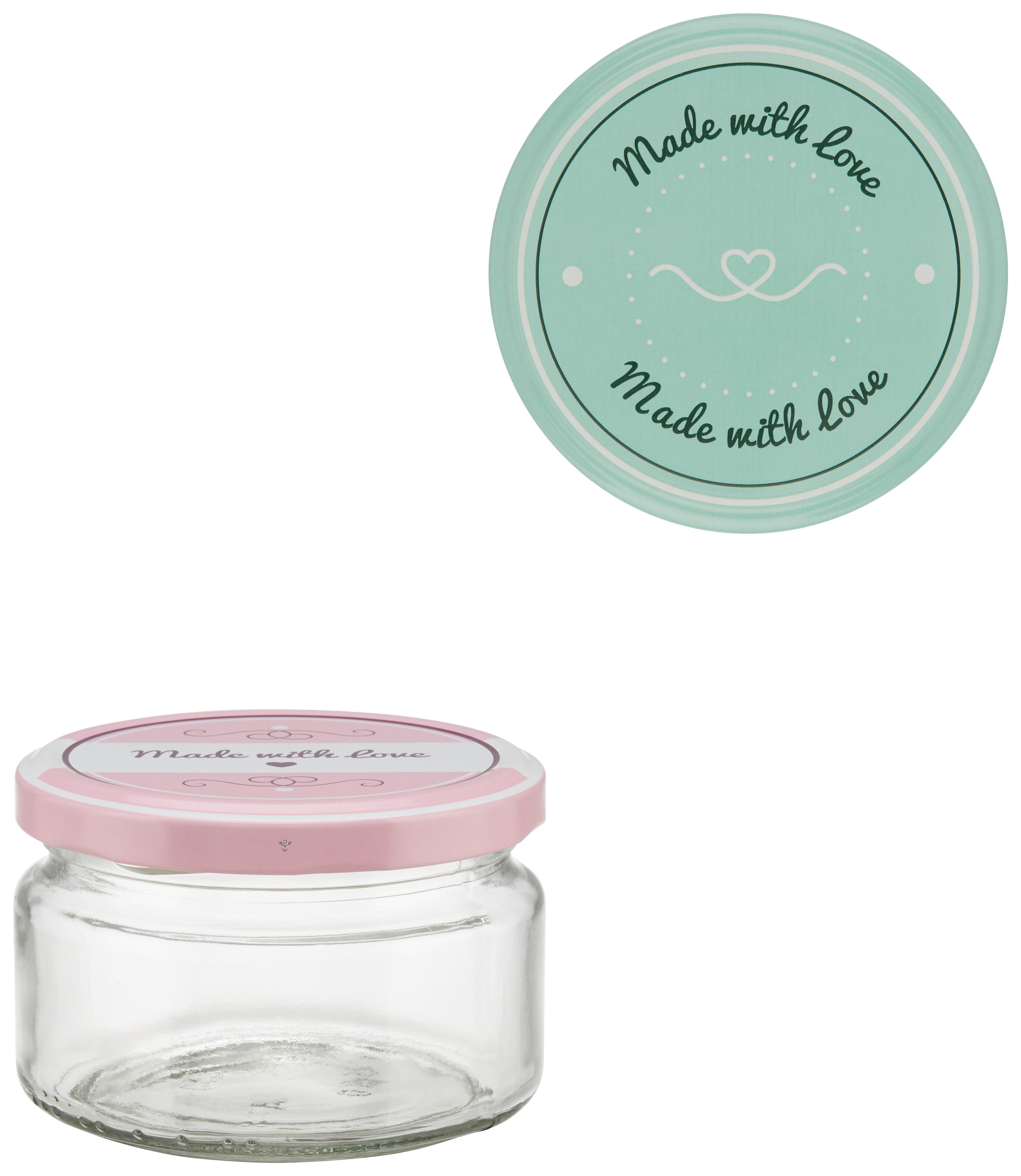 Einmachglas Rosie in diversen Farben - Klar/Rosa, Glas (250ml)