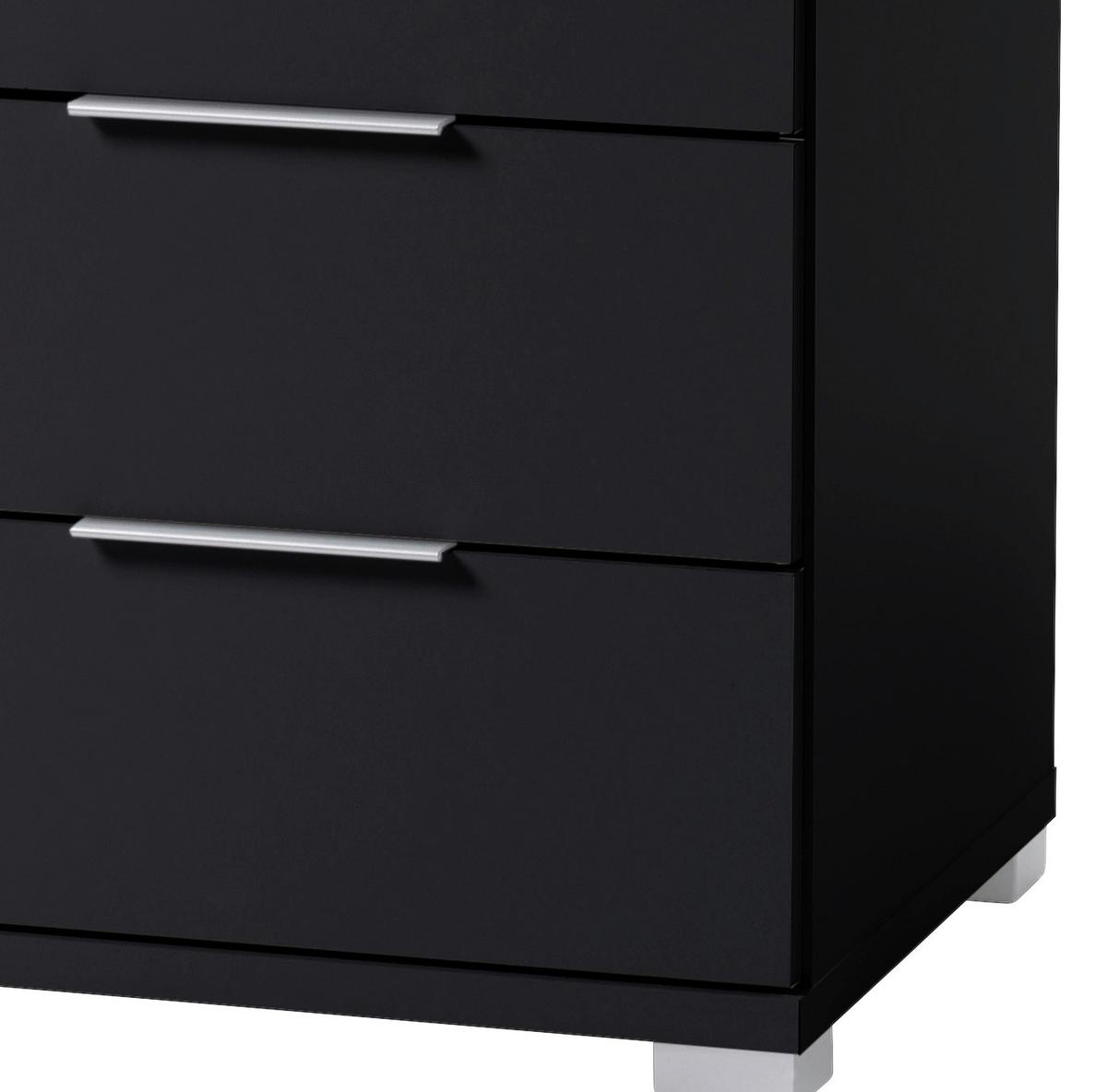 Noćni Ormarić B: 46 Cm Schwarz - srebrne boje, Basics (46/61cm) - MID.YOU