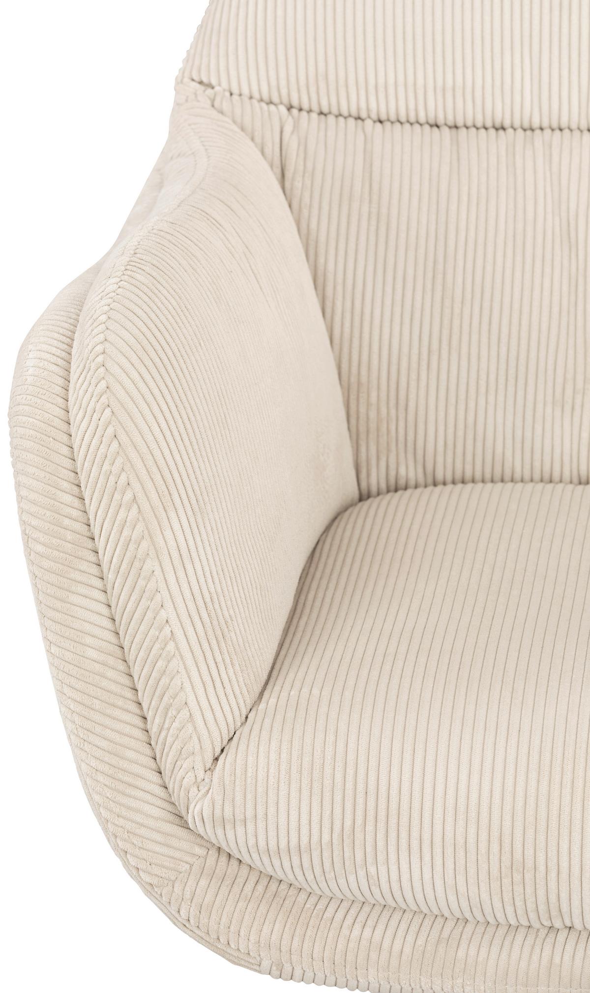 Set S Foteljem Tabbe, Bež, Žamet - črna/bež, Moderno, kovina/tekstil (76/110/88,5cm) - Modern Living