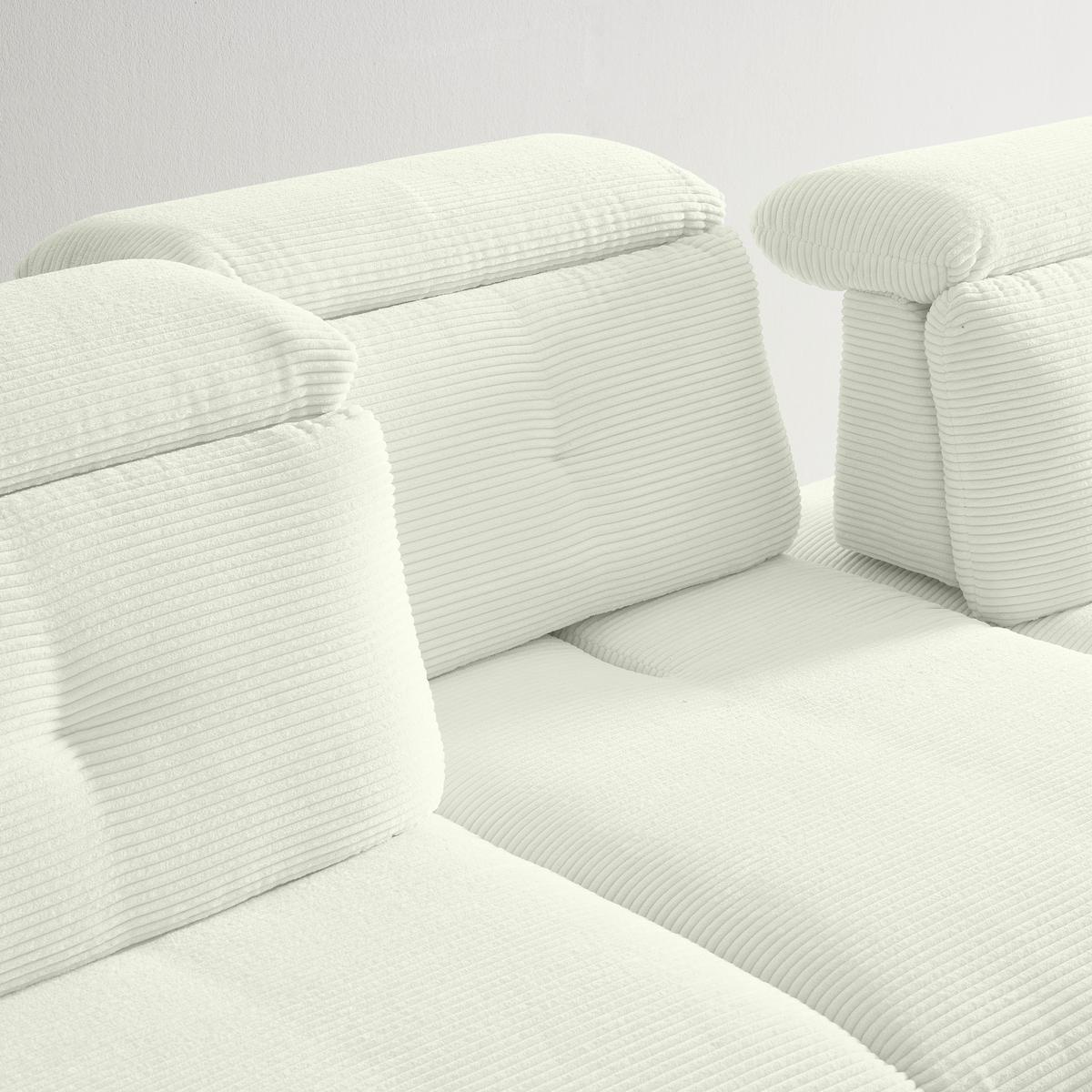 Wohnlandschaft Seattle Creme - Creme/Schwarz, MODERN, Holzwerkstoff/Textil (301/196cm) - Premium Living