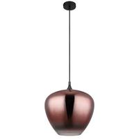 Lampă Suspendată Maxy - arămiu/negru, Design, sticlă/metal (40/120cm) - Globo
