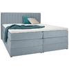 Boxspringbett Simon in Mintgrün ca. 160x200cm - Schwarz/Mintgrün, KONVENTIONELL, Holz/Kunststoff (160/200cm) - Premium Living