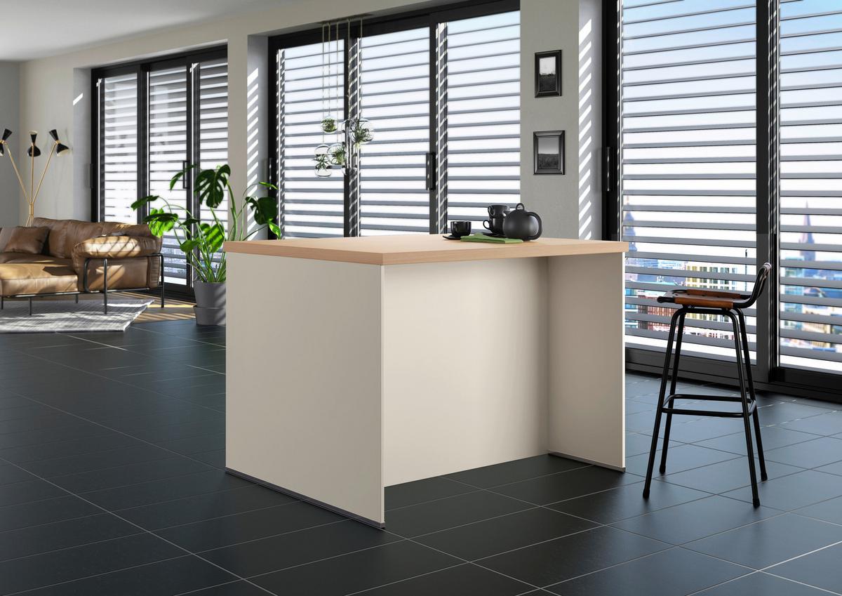 KÜCHENINSEL IP1200 - Edelstahlfarben/Eichefarben, Basics, Holzwerkstoff/Metall (123,4/91,8/96,6cm) - Impuls