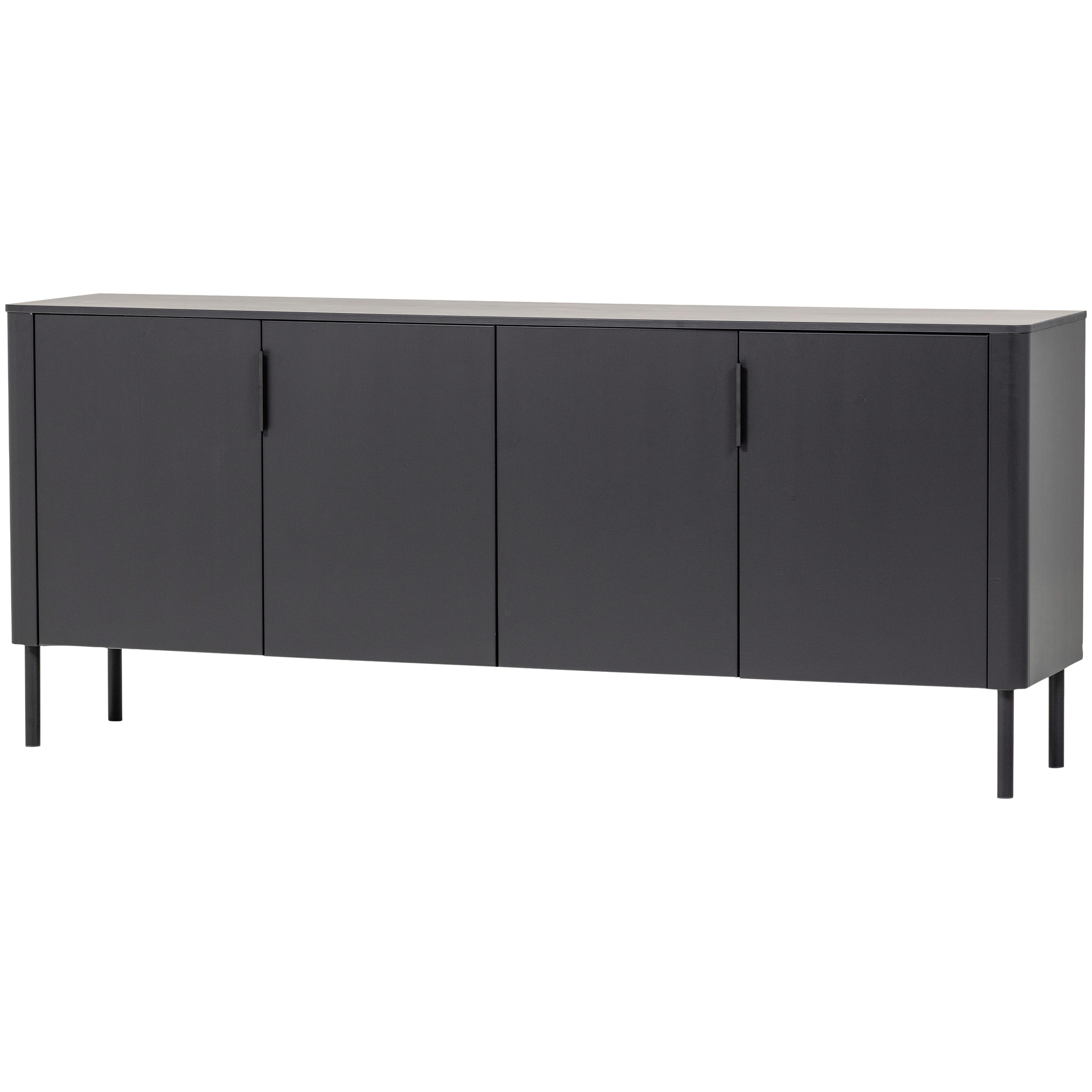Sideboard Gunnar Schwarz B: 201 cm - Schwarz, Design, Holz/Metall (201/85/44cm) - Livetastic