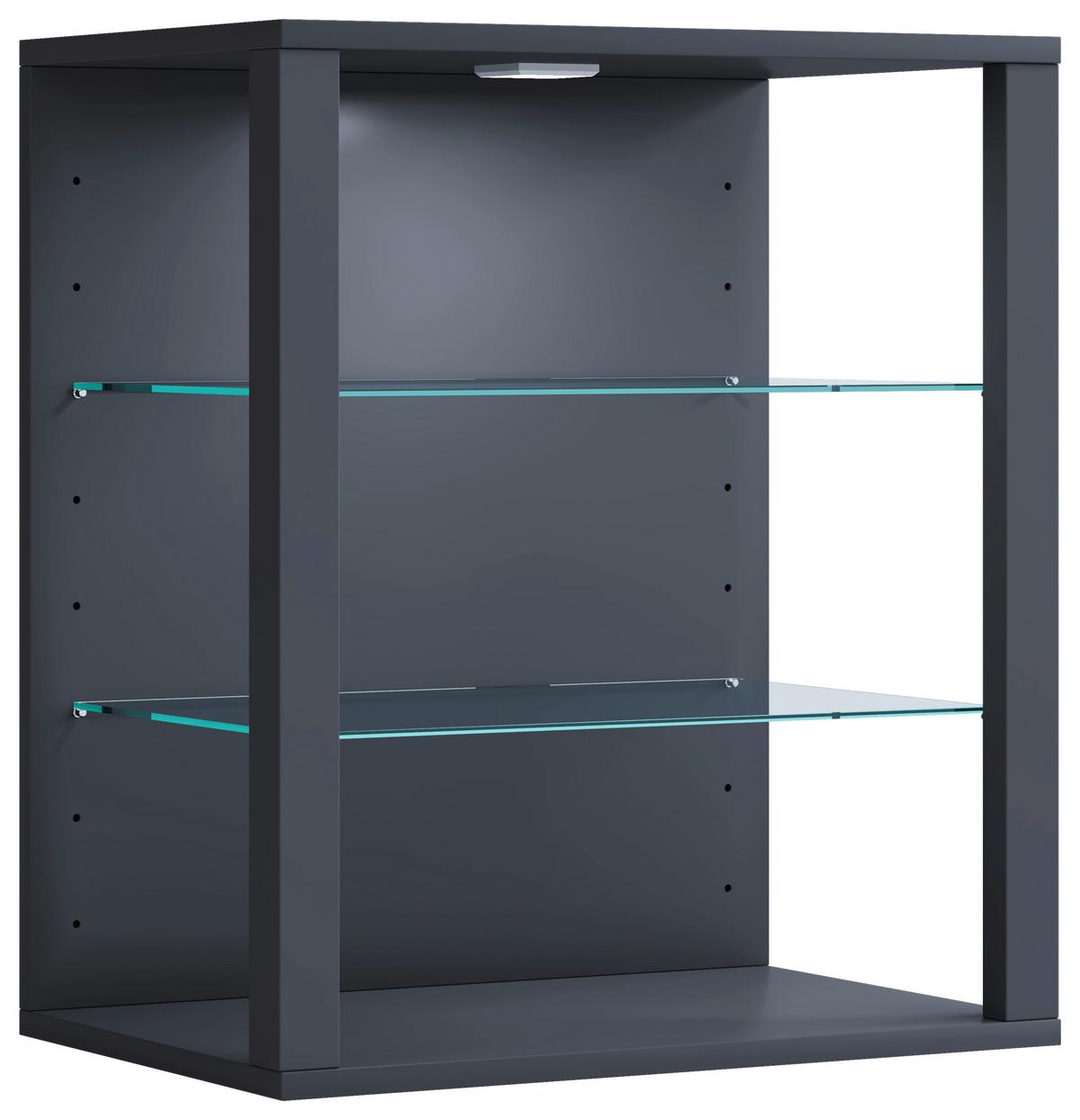 HÄNGEVITRINE GLASOL SW - Anthrazit, Design, Glas/Holzwerkstoff (52/60/35cm) - MID.YOU
