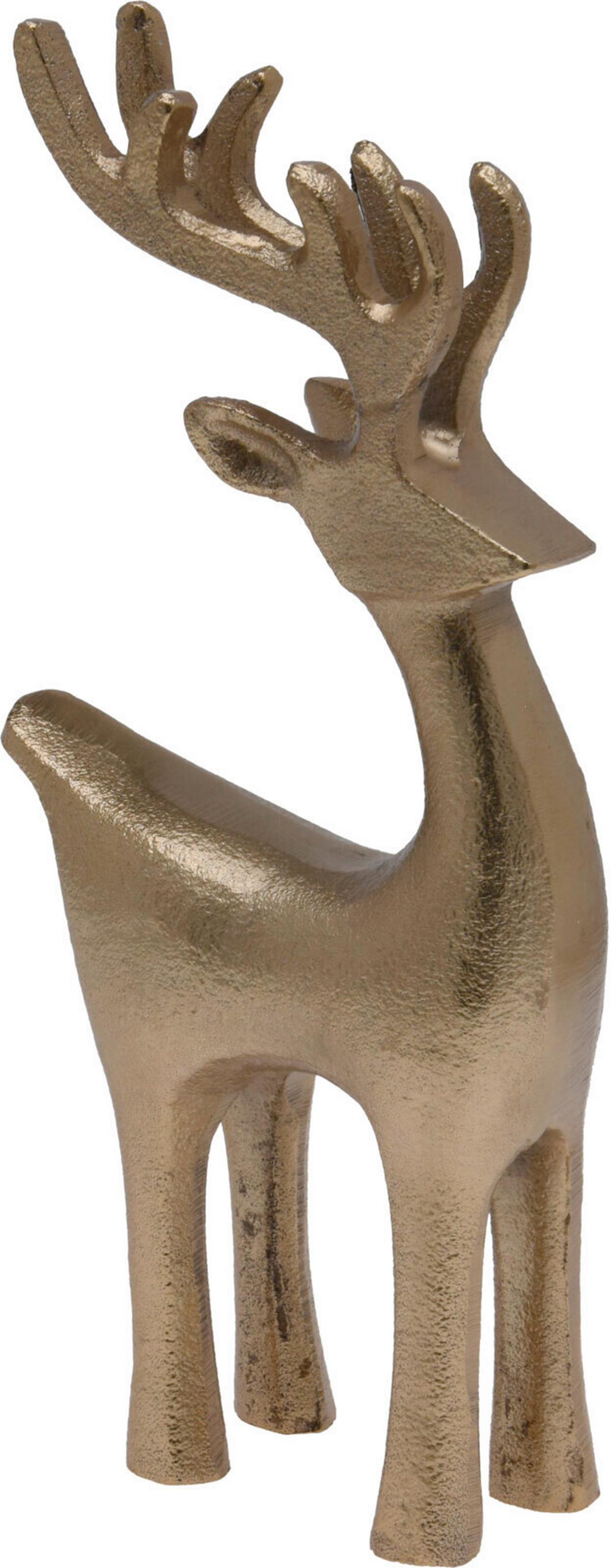 Dekor Szarvas Deer Gold - aranyszínű, fém (10,5/5/22cm)