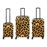 Reisekofferset Leo Leoprint, 3-teilig - Ecru, KONVENTIONELL, Kunststoff/Textil - Mömax