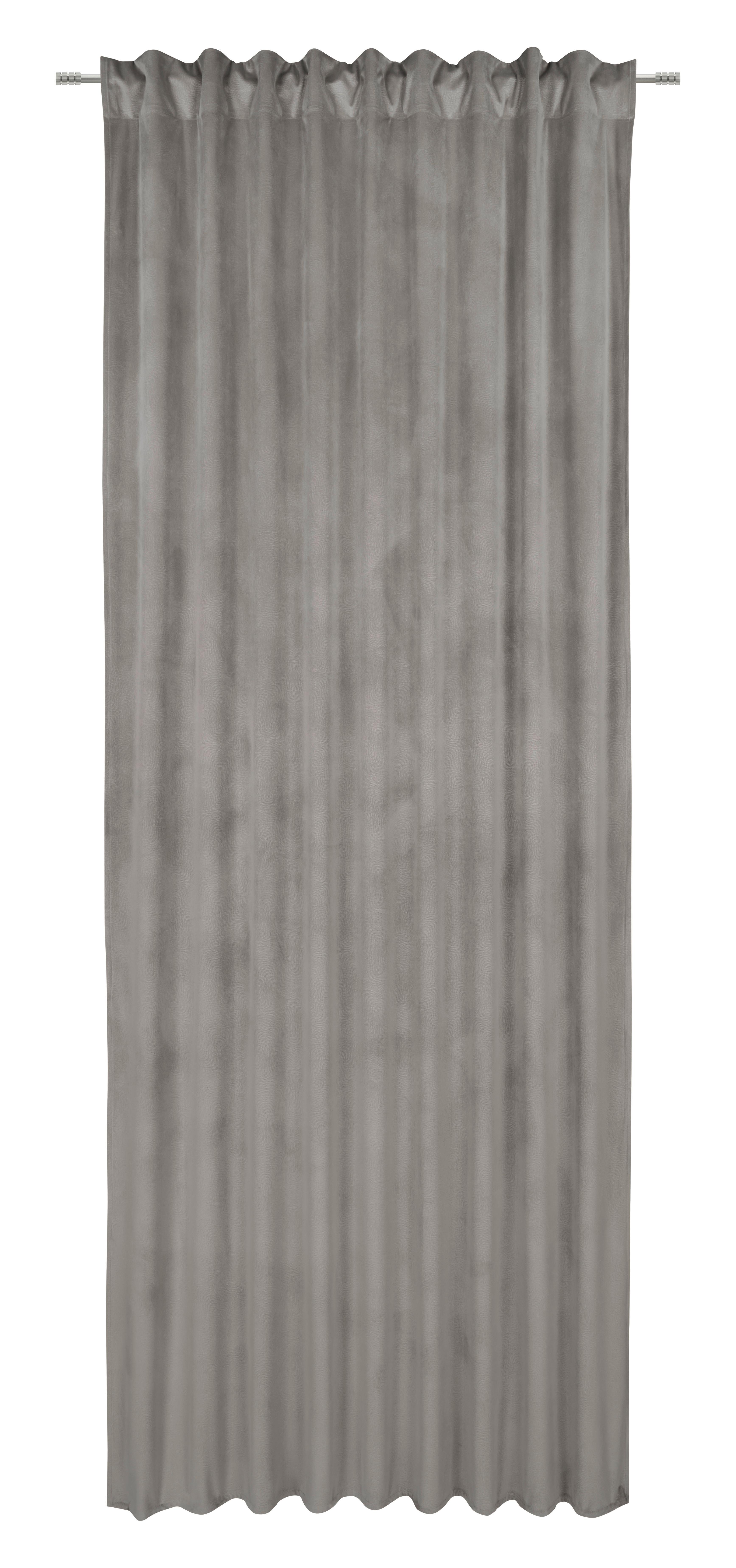 Končana Zavesa Bianca - svetlo siva, Konvencionalno, tekstil (140/245cm) - Modern Living