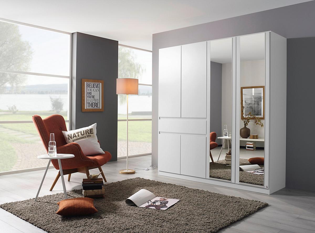 DULAP USI ROTATIVE TÜBINGEN - alb, Design, sticlă/material pe bază de lemn (181/197/54cm) - Modern Living