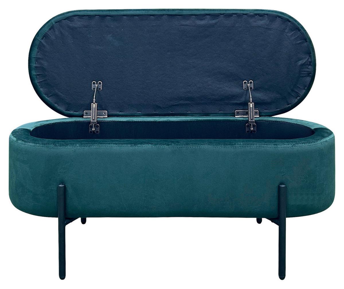 Sitzbank Nova Dunkelgrün Samt - Dunkelgrün/Schwarz, Design, Textil/Metall (95/42/38cm) - MID.YOU