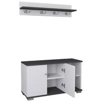 Garderobe GADOS Anthrazit/Weiß  ca.90x82x33cm - Anthrazit/Weiß, MODERN, Holzwerkstoff (90/82/33cm) - MID.YOU