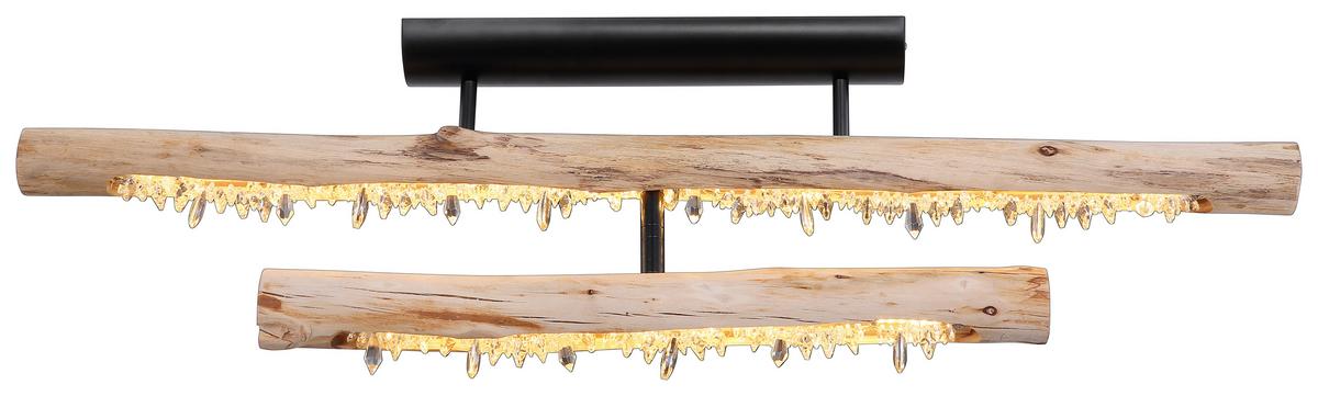 Deckenleuchte Felicitas max. 30 Watt - Klar/Schwarz, Basics, Holz/Kunststoff (100/8/30cm)