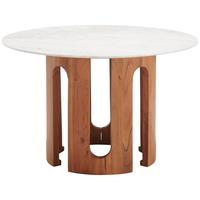 STÓŁ DO JADALNI JULIE - kolor orzecha włoskiego, Design, kamień/drewno (120/120/76cm) - Livetastic