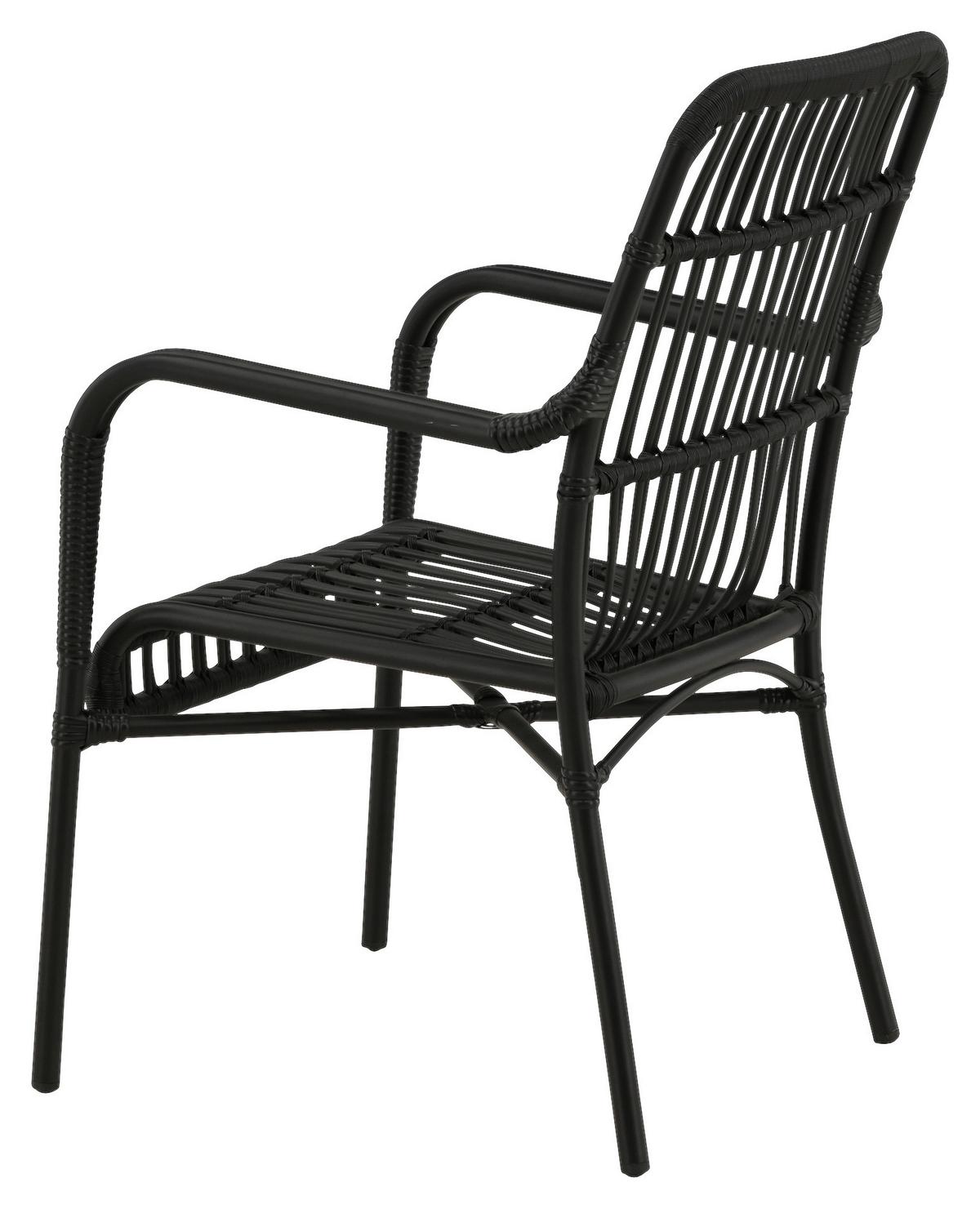 Loungesessel Rizal ca. 57x90 cm Schwarz - Schwarz, KONVENTIONELL, Kunststoff/Metall (57/90/64cm) - Gardenson