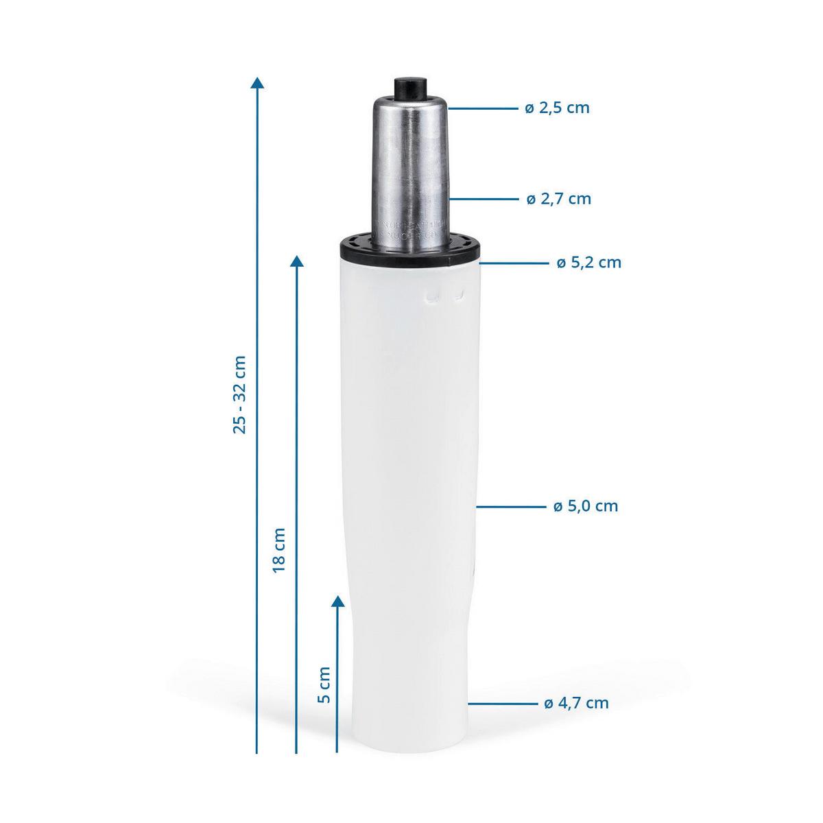 Zubehör für Bürohocker Gasfeder Weiß - Weiß, MODERN, Metall (5,2/32/5,2cm) - MID.YOU