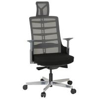 Drehstuhl Skarif Grau/Schwarz - Schwarz/Alufarben, MODERN, Kunststoff/Textil (64/128/62cm) - MID.YOU