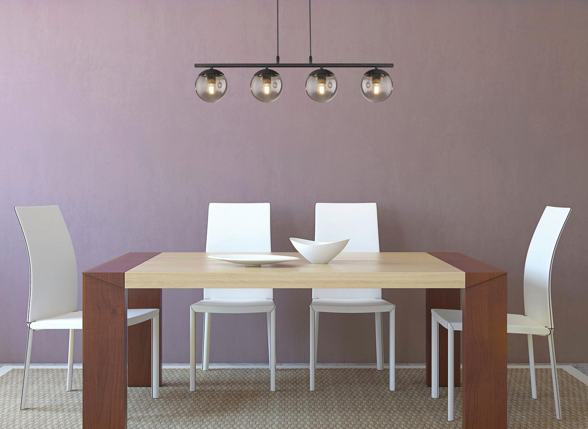 LAMPA WISZĄCA AIGEN - czarny, Design, metal/szkło (90/15/120cm) - Novel