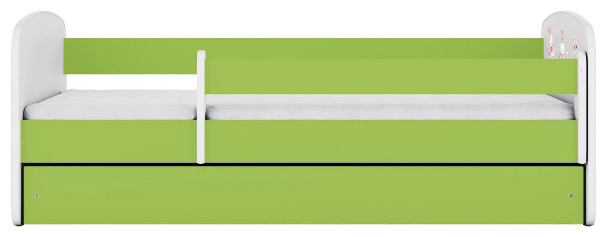 Otroška Postelja Babydreams, Bela, Zelena, 80x160cm - zelena/bela, Moderno, tekstil/leseni material (80/160cm) - MID.YOU