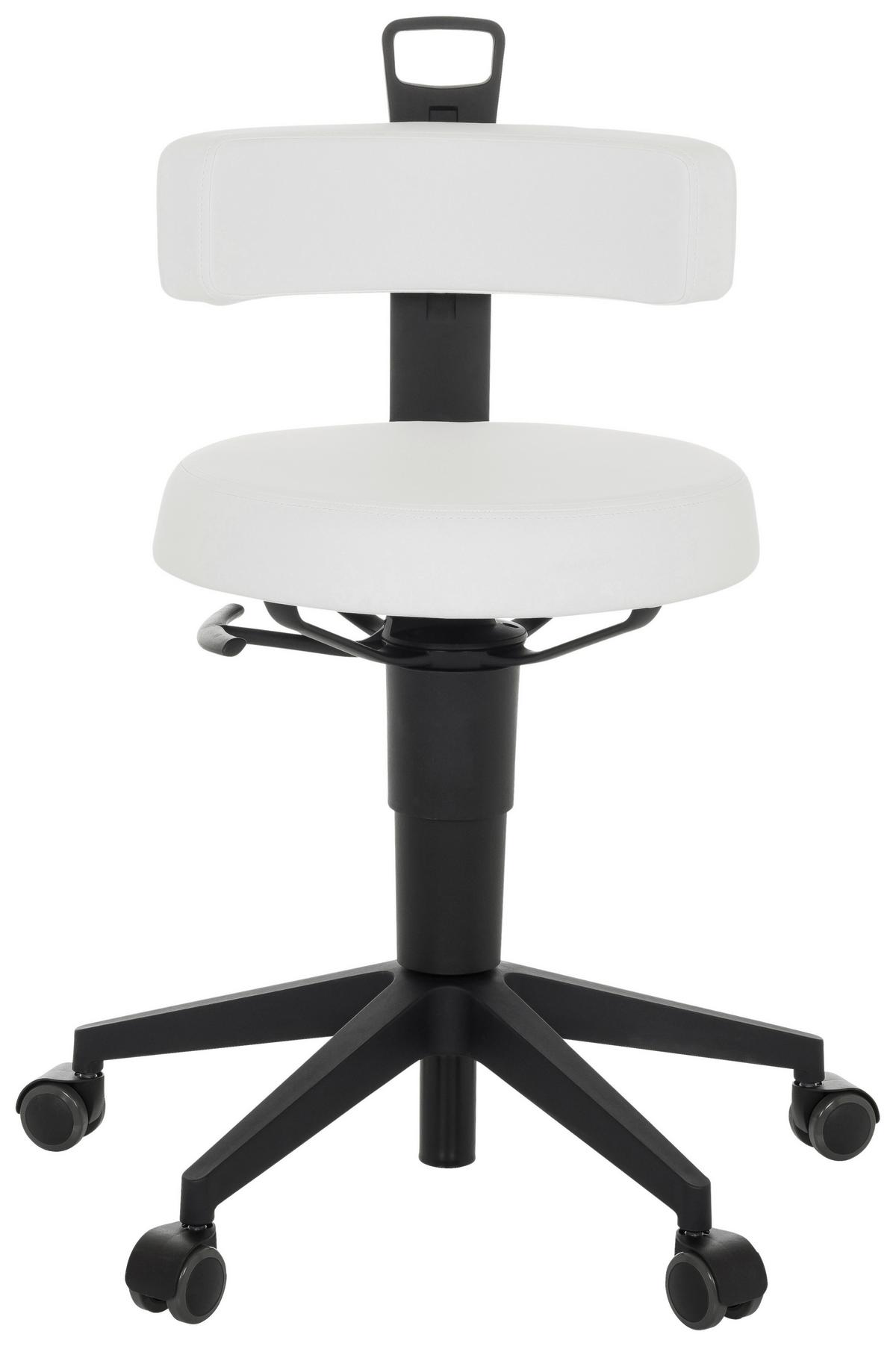 Pisarniški Stolček Top Work Flex Pu, Bela - črna/bela, Basics, umetna masa/usnje (40/74-86/46cm) - MID.YOU