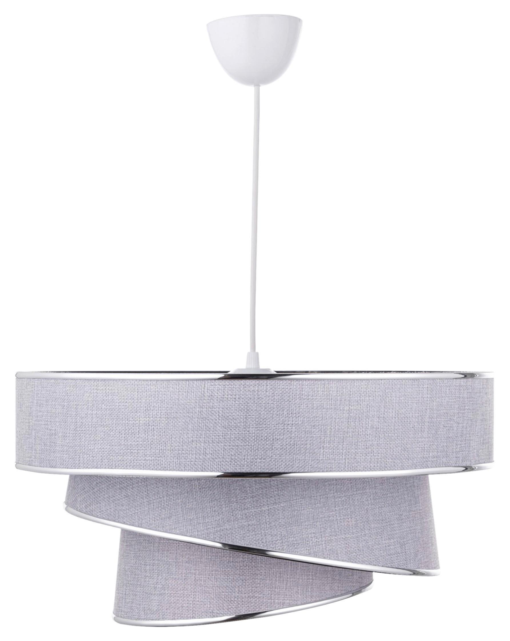 LAMPA WISZĄCA COUPER - kolor srebrny/szary, Konventionell, tworzywo sztuczne/metal (40/72cm)