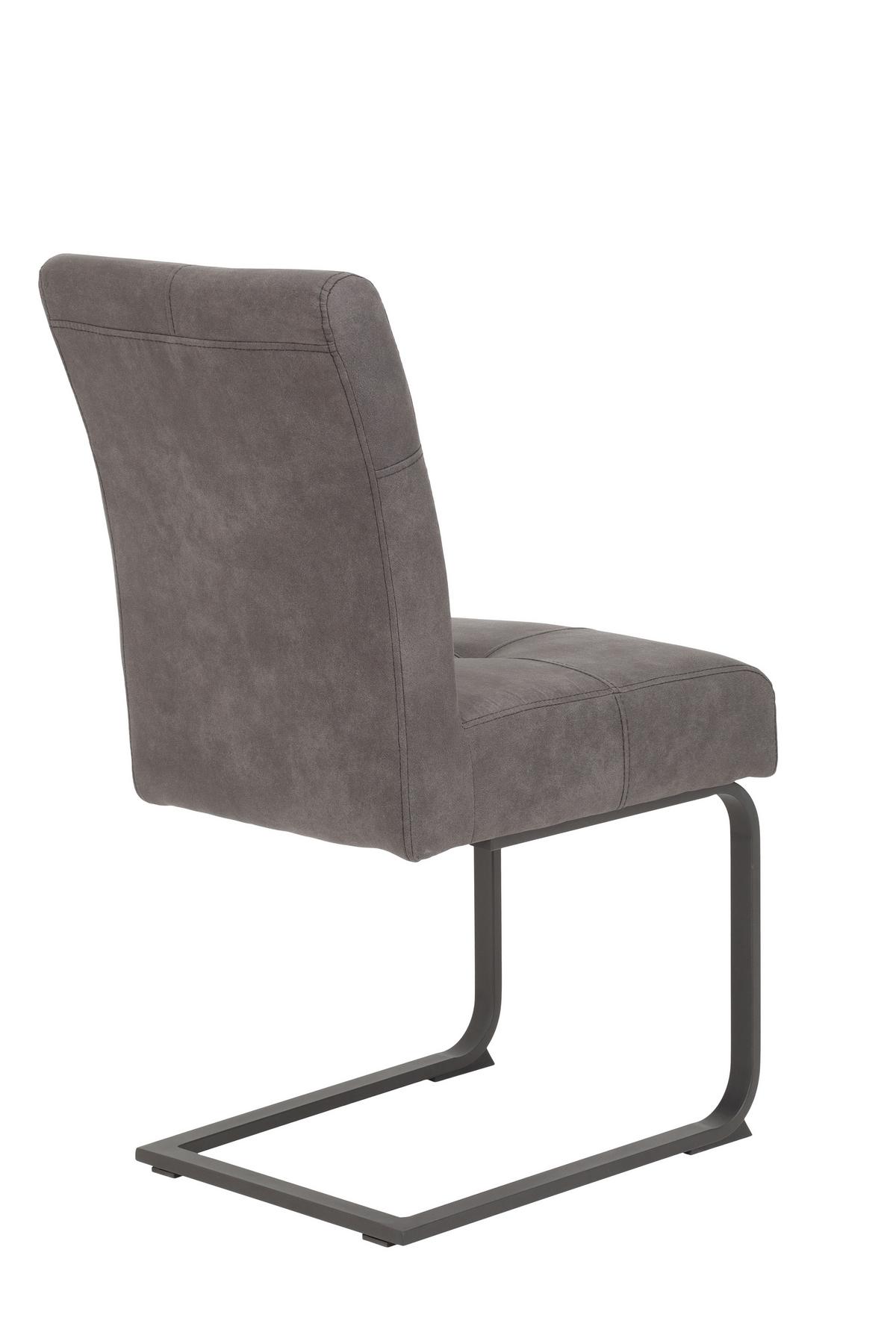 TISCHGRUPPE LUISE G - Anthrazit/Schwarz, MODERN, Holzwerkstoff/Textil (140-180/76/90cm) - MID.YOU